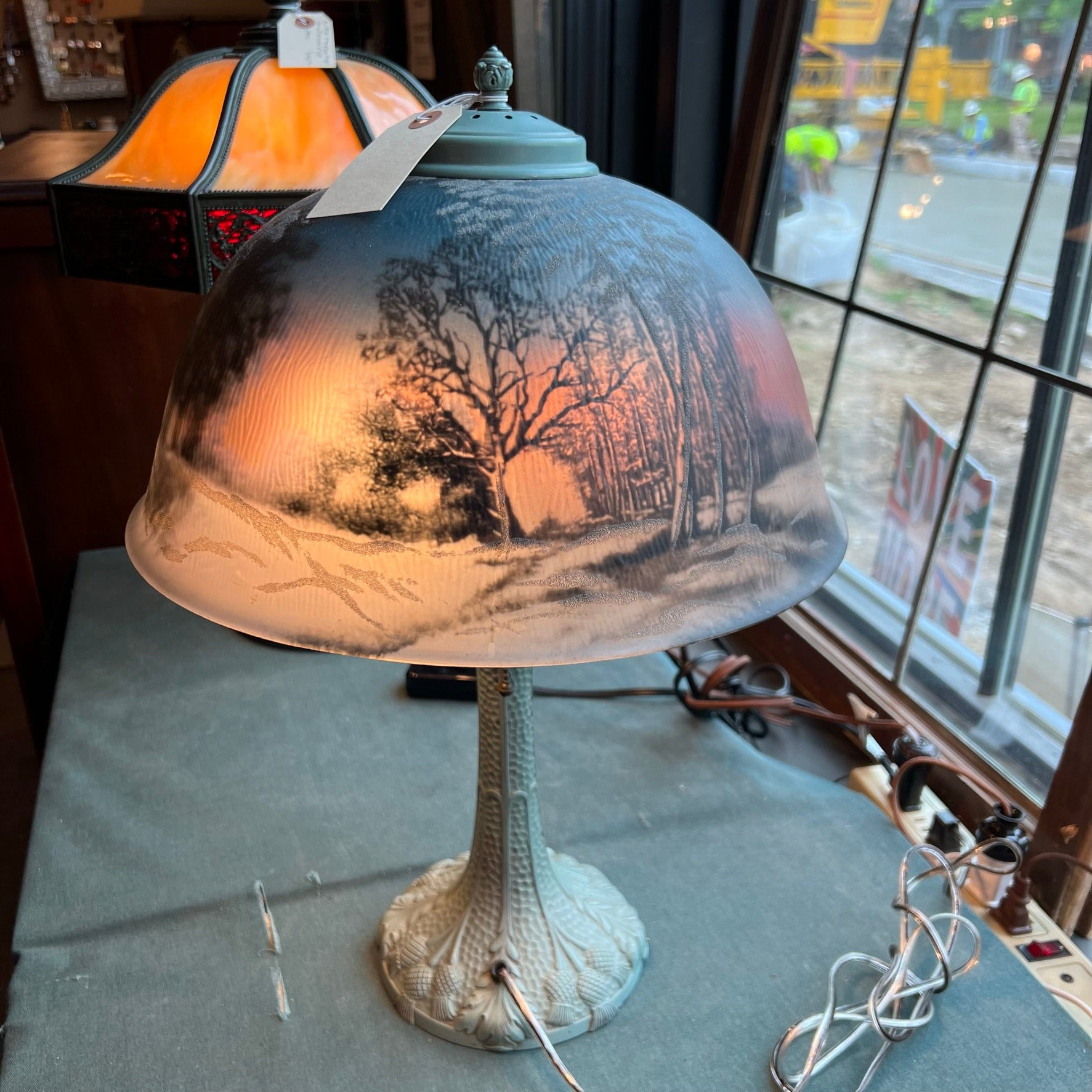 c.1910 Pittsburg Painted Lamp