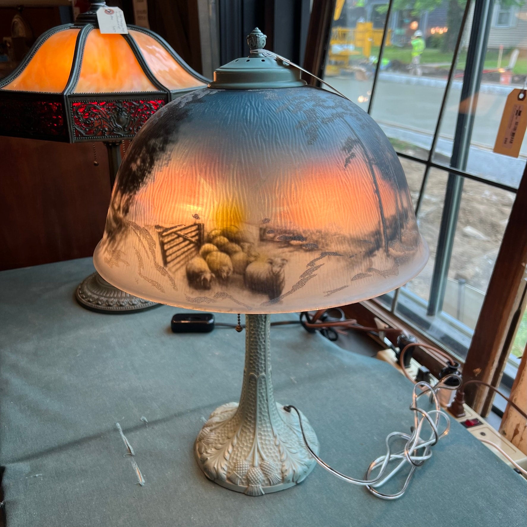 c.1910 Pittsburg Painted Lamp