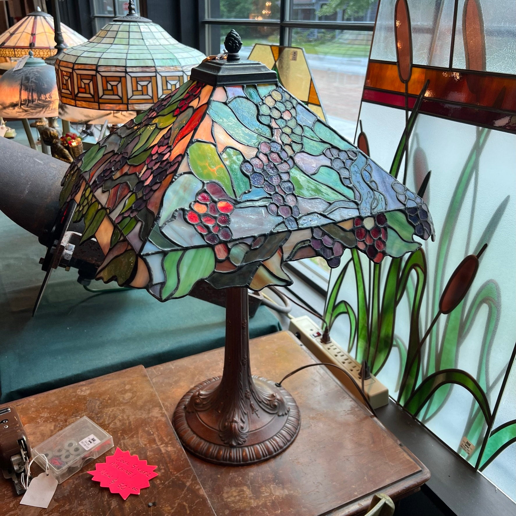 Contemporary Stained Glass Lamp | Madison Street Salvage