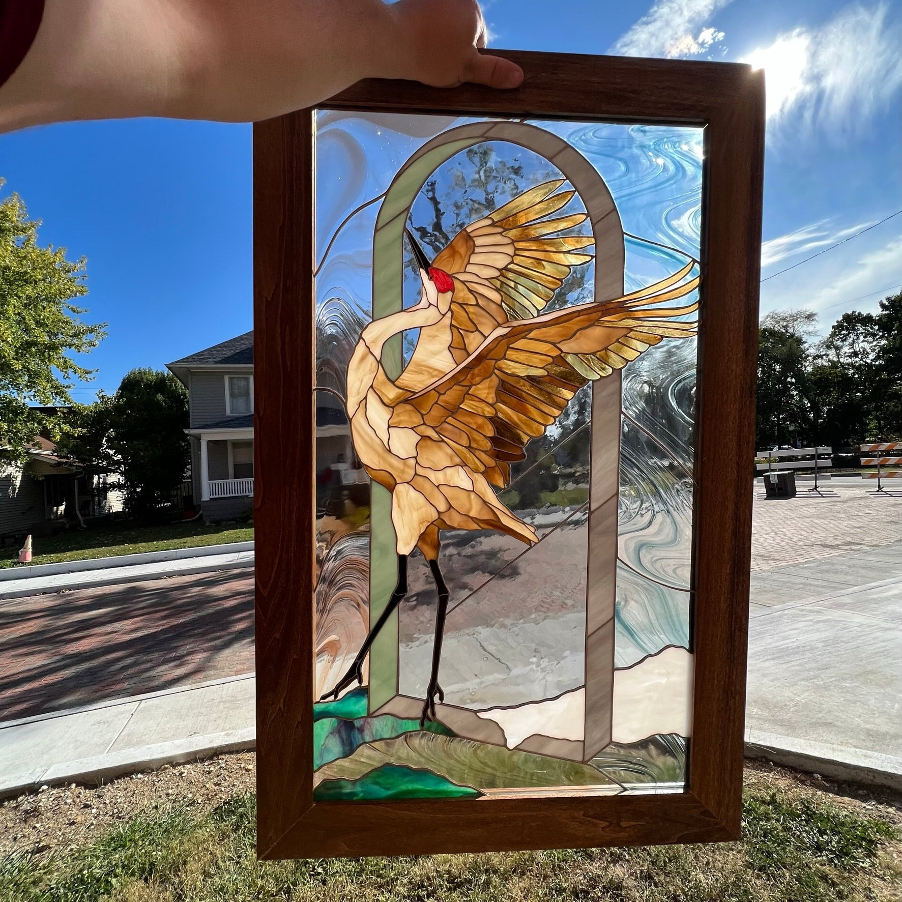 Sandhill Crane Stained Glass Madison Street Salvage