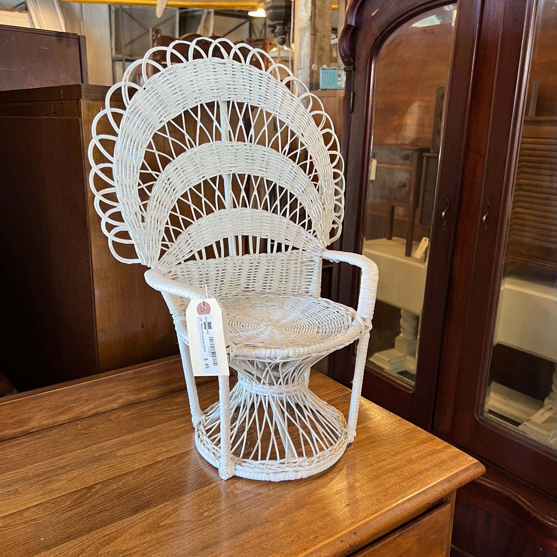 Mini wicker peacock chair discount