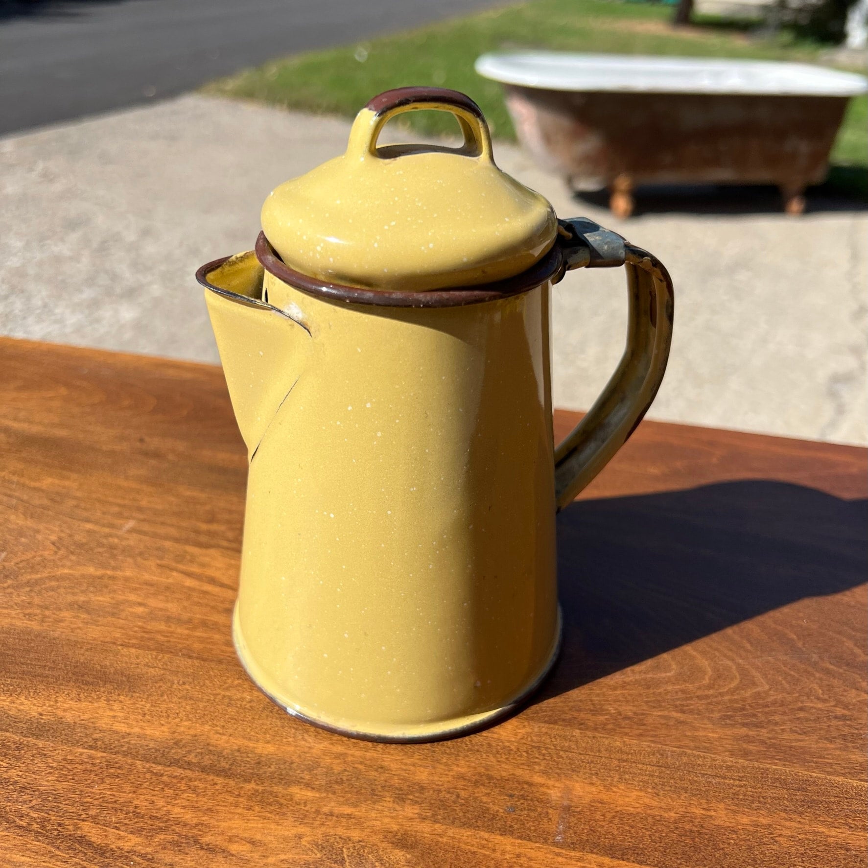 Antique Yellow Kettle Madison Street Salvage