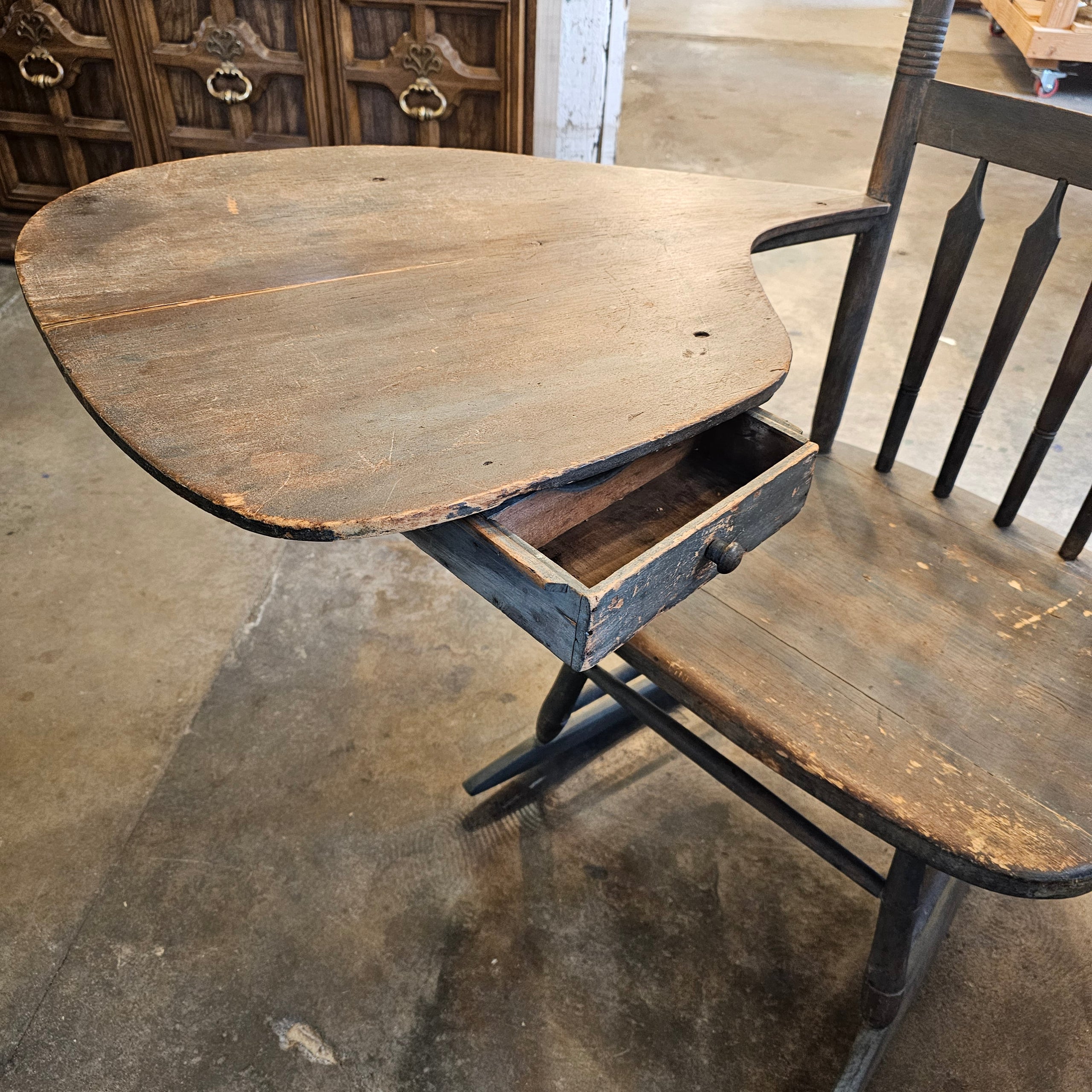 Large Primitive Rocking Chair with Desktop and Drawer | Madison Street ...